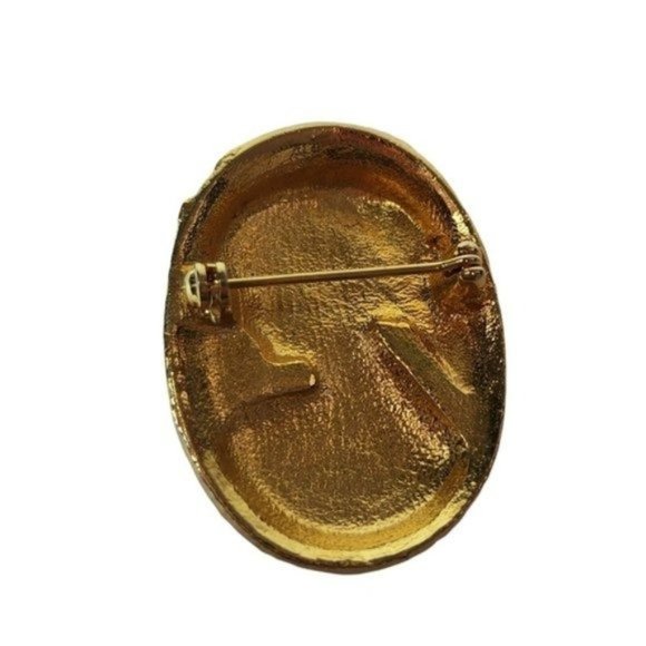 Vintage Gold‎ Tone Cameo Pin Brooch - Picture 10 of 10